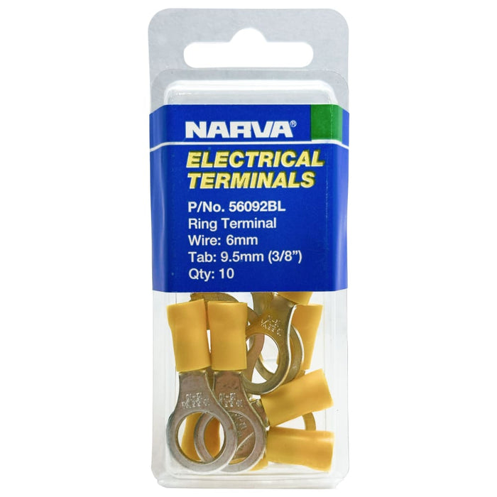 Electrical Terminal - Ring Terminal, 6mm Wire, 9.5mm (3/8") Diameter