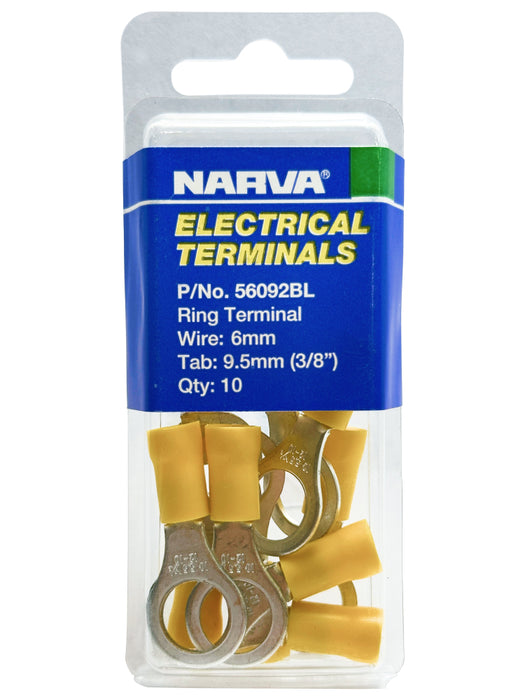 Electrical Terminal - Ring Terminal, 6mm Wire, 9.5mm (3/8") Diameter