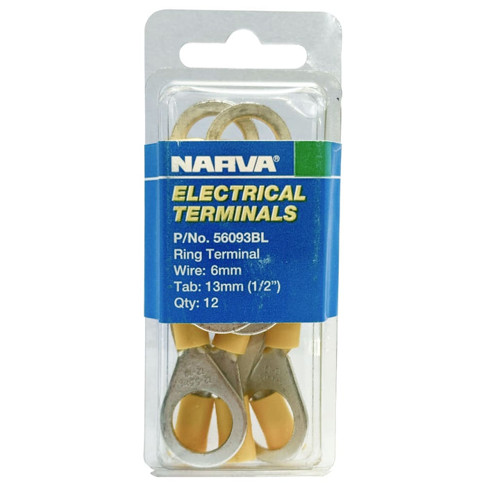 Electrical Terminal - Ring Terminal, 5-6mm Wire, 13mm (1/2") Diameter (Qty 12)