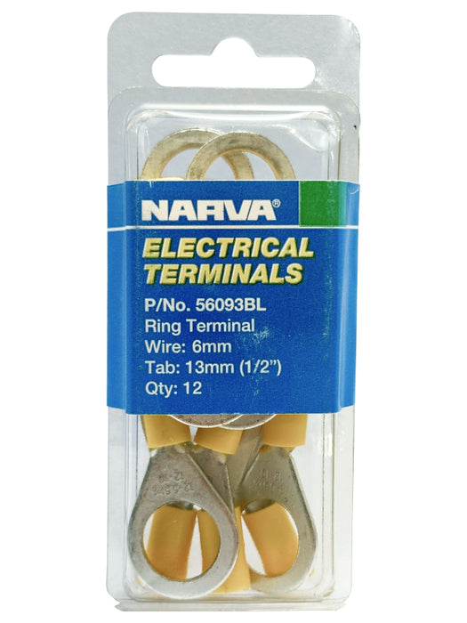 Electrical Terminal - Ring Terminal, 5-6mm Wire, 13mm (1/2") Diameter (Qty 12)