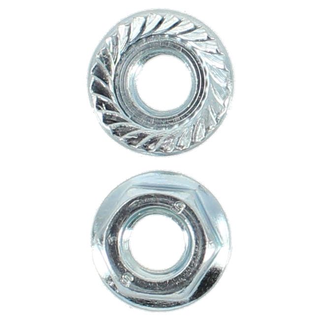 M6 X 10mm A/F Serrated Flange Nut 1.0 Pitch