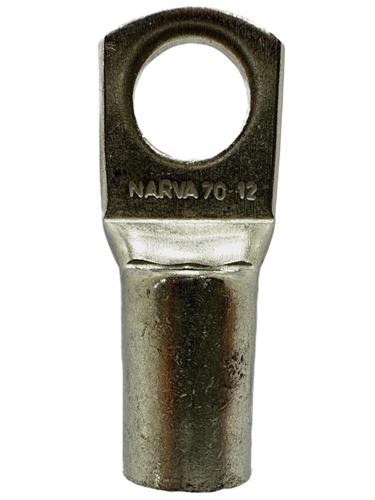 NARVA STRAIGHT BARREL CABLE LUG - 70MM2 CABLE, 12MM STUD (QTY 5)