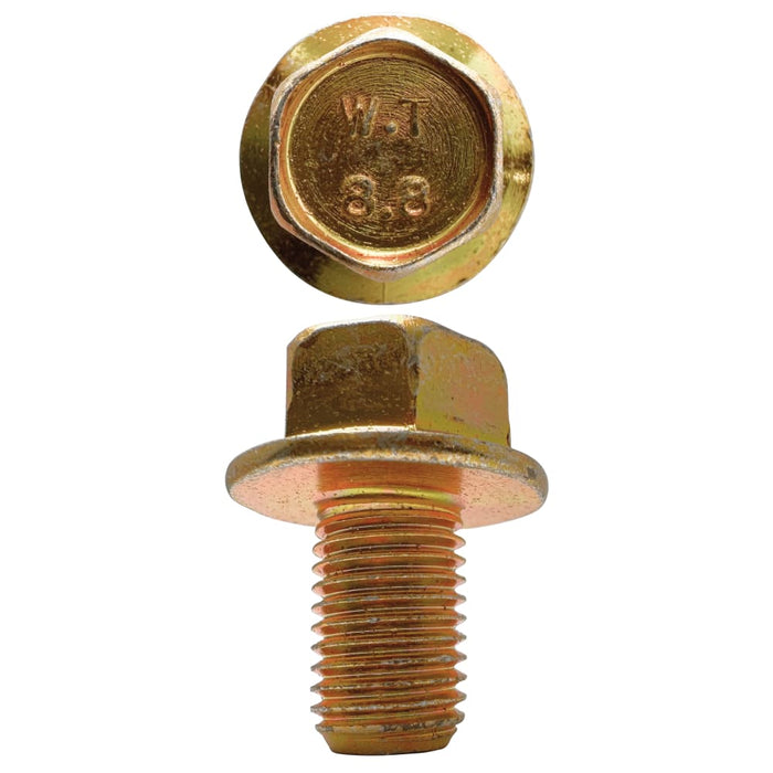 M10 X 16mm X 14mm A/F Non-Serrated 1.25 Pitch Hex Flange Set Screw Fine
