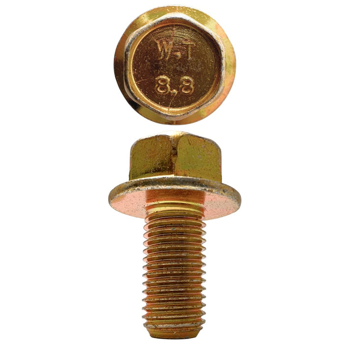 M10 X 20mm X 14mm A/F Non-Serrated 1.25 Pitch Hex Flange Set Screw Fine