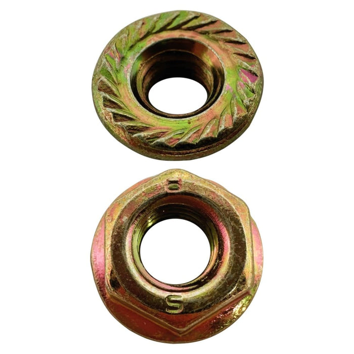 M6 X 10mm A/F Serrated Hex Flange Nut 1.0 Pitch Zy