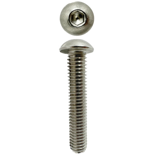 304 STAINLESS STEEL 3/8 X 2 UNC BUTTON HEAD SOCKET SCREW (QTY 10)