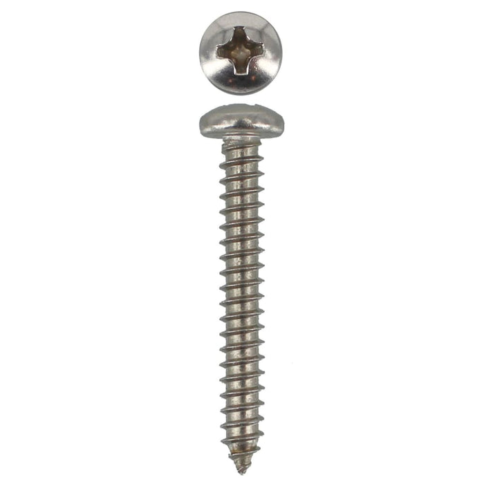 304 Stainless Steel Self Tappers 8g X 1 1/4 Pan Phillips