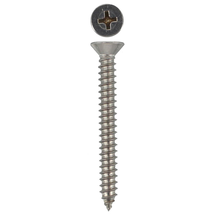 304 Stainless Steel Self Tappers 8g X 1 1/4 Countersunk