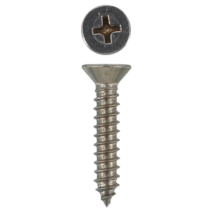 304 Stainless Steel Self Tappers 8g X 1 1/2 Countersunk