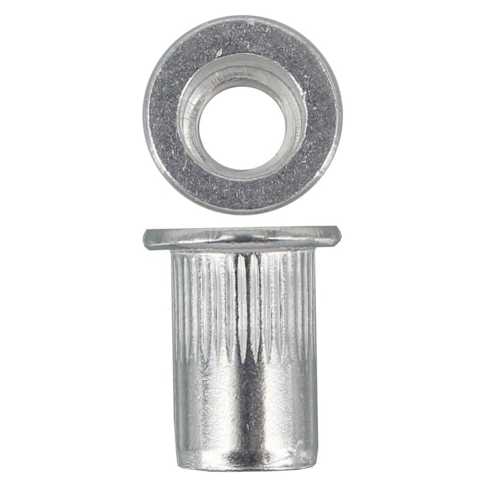 M8 Flat Splined Aluminium Rivnut