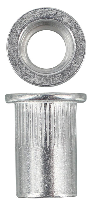 M10 X 1.5 Coarse Flat Splined Aluminium Rivnut