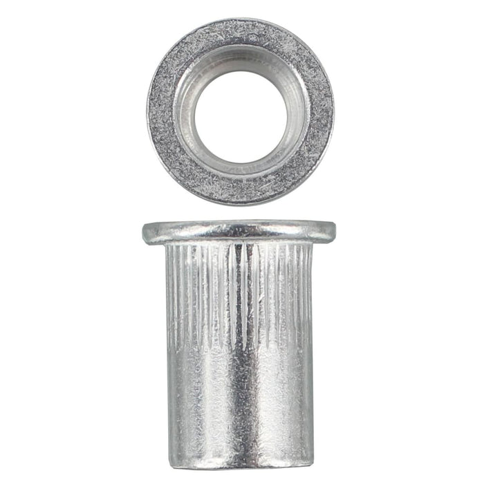 M10 X 1.5 Coarse Flat Splined Aluminium Rivnut