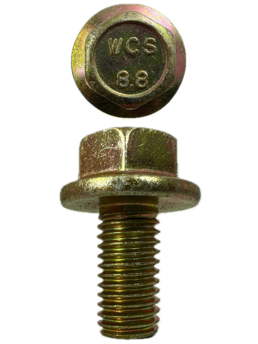 M10 X 20mm X 14mm A/F X 1.5p Non-Serrated Hex Flange Set Screw Coarse