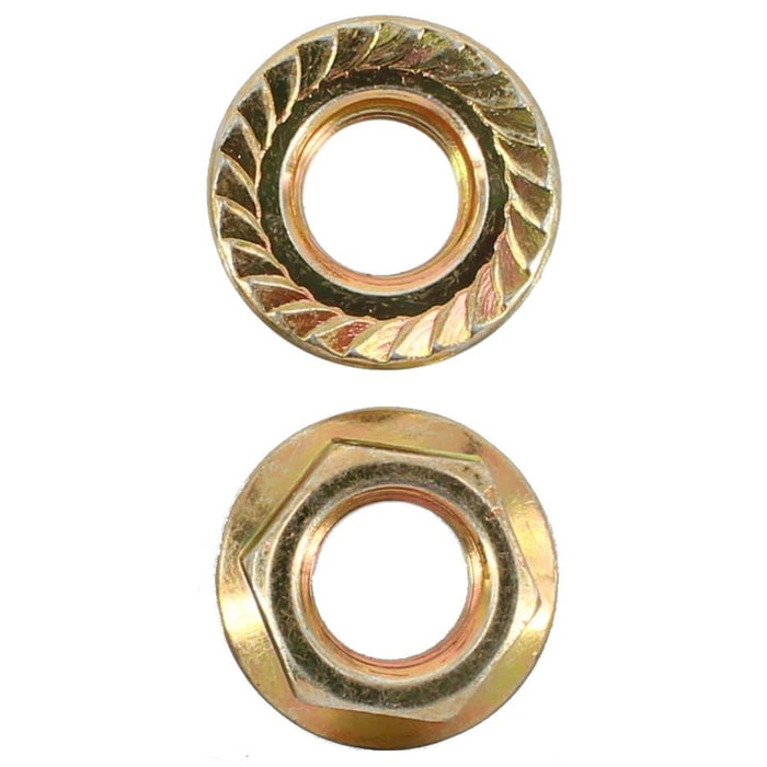M10 X 14mm A/F Serrated Coarse Flange Nut 1.5 Pitch