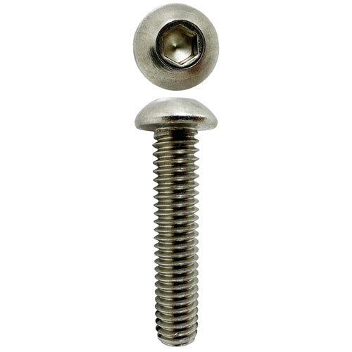 304 STAINLESS STEEL 5/16 X 1 1/2 UNC BUTTON HEAD SOCKET SCREW (QTY 15)