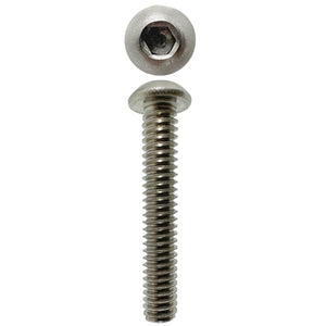 304 STAINLESS STEEL 1/4 X 1 1/2 UNC BUTTON HEAD SOCKET SCREW (QTY 20)