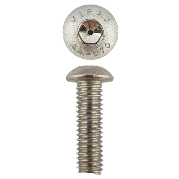 316 Stainless Steel Button Head Cap Screws M6 X 20 X 1.0