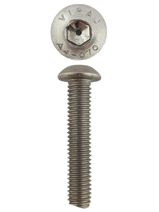 316 Stainless Steel Button Head Cap Screws M6 X 30 X 1.0