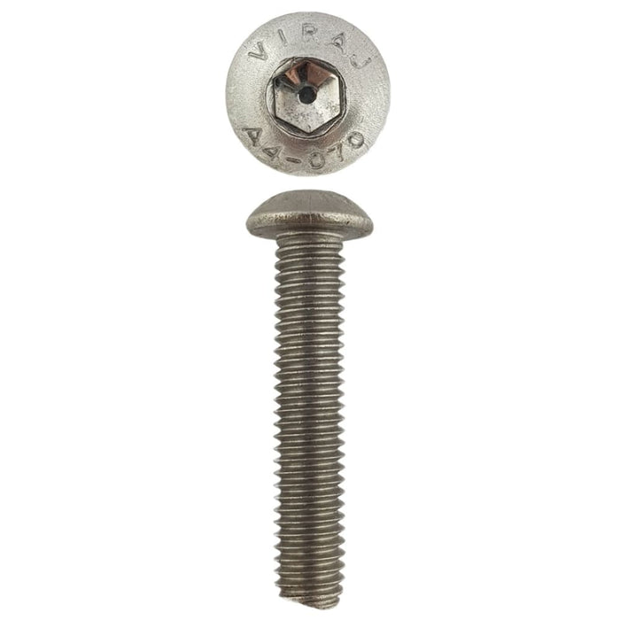 316 Stainless Steel Button Head Cap Screws M6 X 30 X 1.0