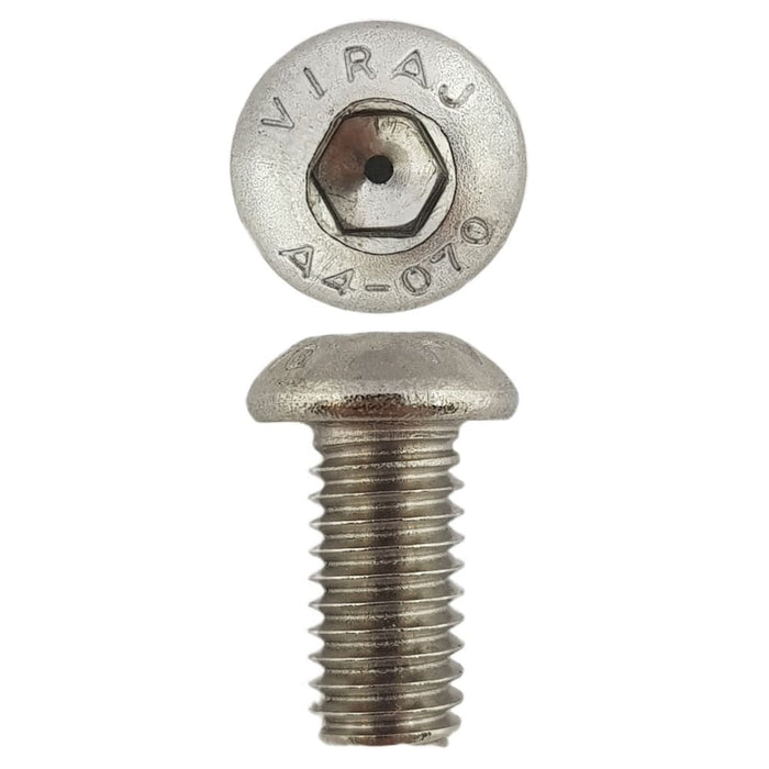 316 Stainless Steel Button Head Cap Screws M6 X 12 X 1.0
