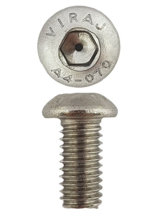 316 Stainless Steel Button Head Cap Screws M6 X 12 X 1.0