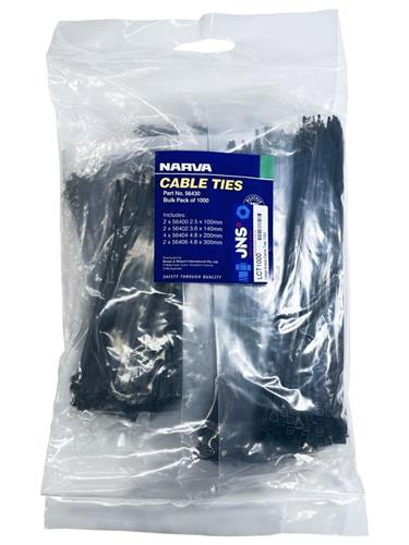 Mixed Bag Of Cable Ties   Qty 1000