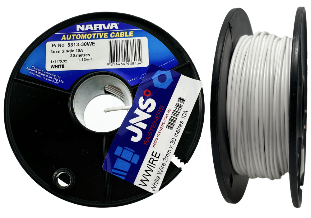 White Wire 3mm X 30 Meters