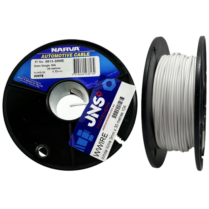 White Wire 3mm X 30 Meters