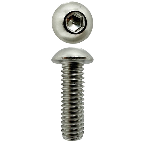 304 STAINLESS STEEL 5/16 X 1 UNC BUTTON HEAD SOCKET SCREW (QTY 20)