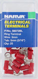 ELECTRICAL TERMINAL - RING TERMINAL, 3MM WIRE, 5MM (3/16") DIAMETER (QTY 25)