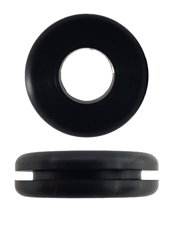 RUBBER ELECTRICAL WIRING GROMMET 19MM HOLE SIZE, 11MM ID, 25MM OD (QTY 8)